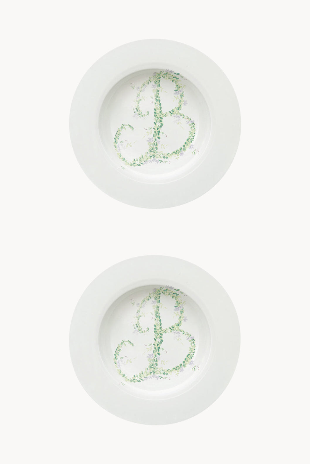 Piatto fondo Monogram Flowers