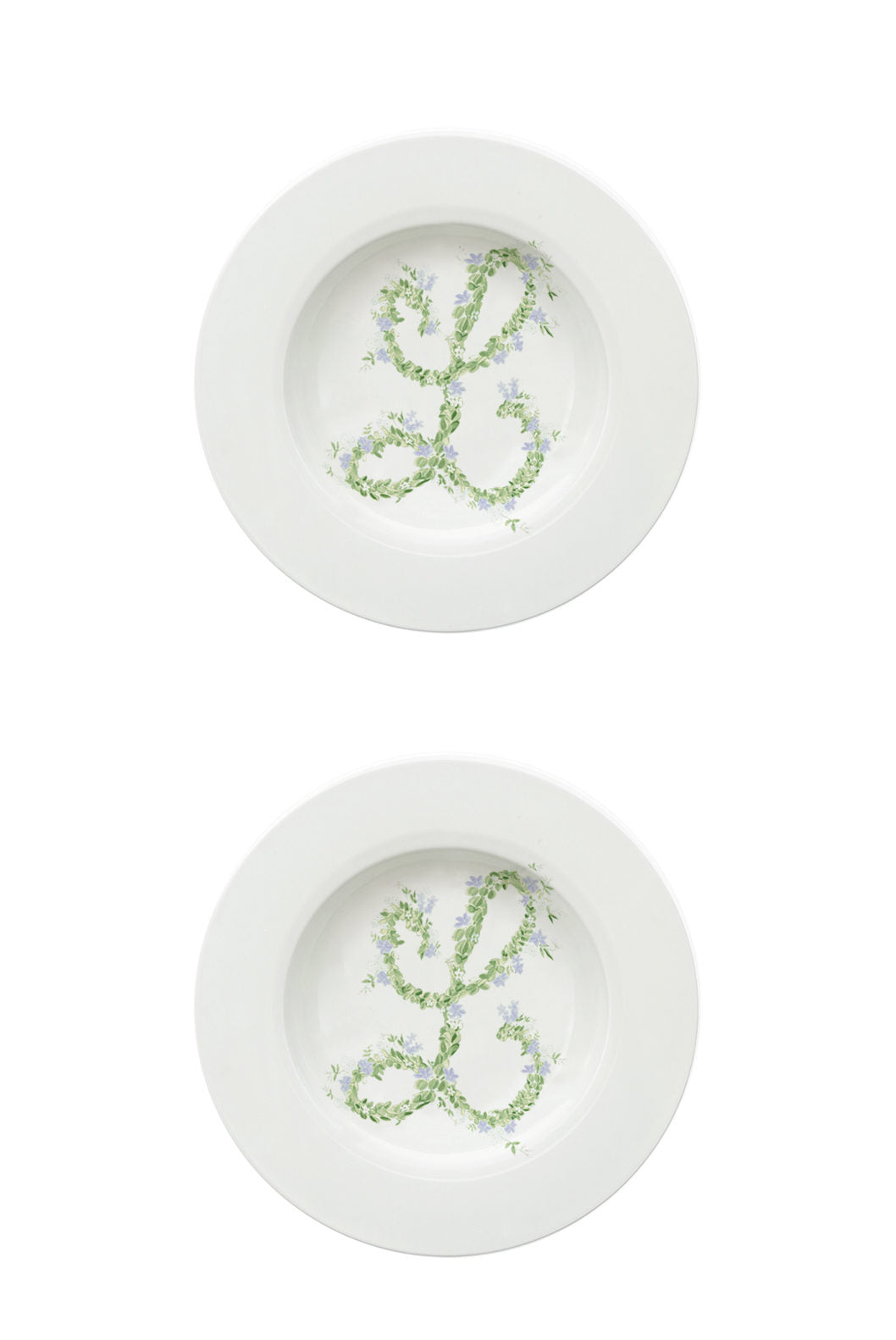 Piatto fondo Monogram Flowers