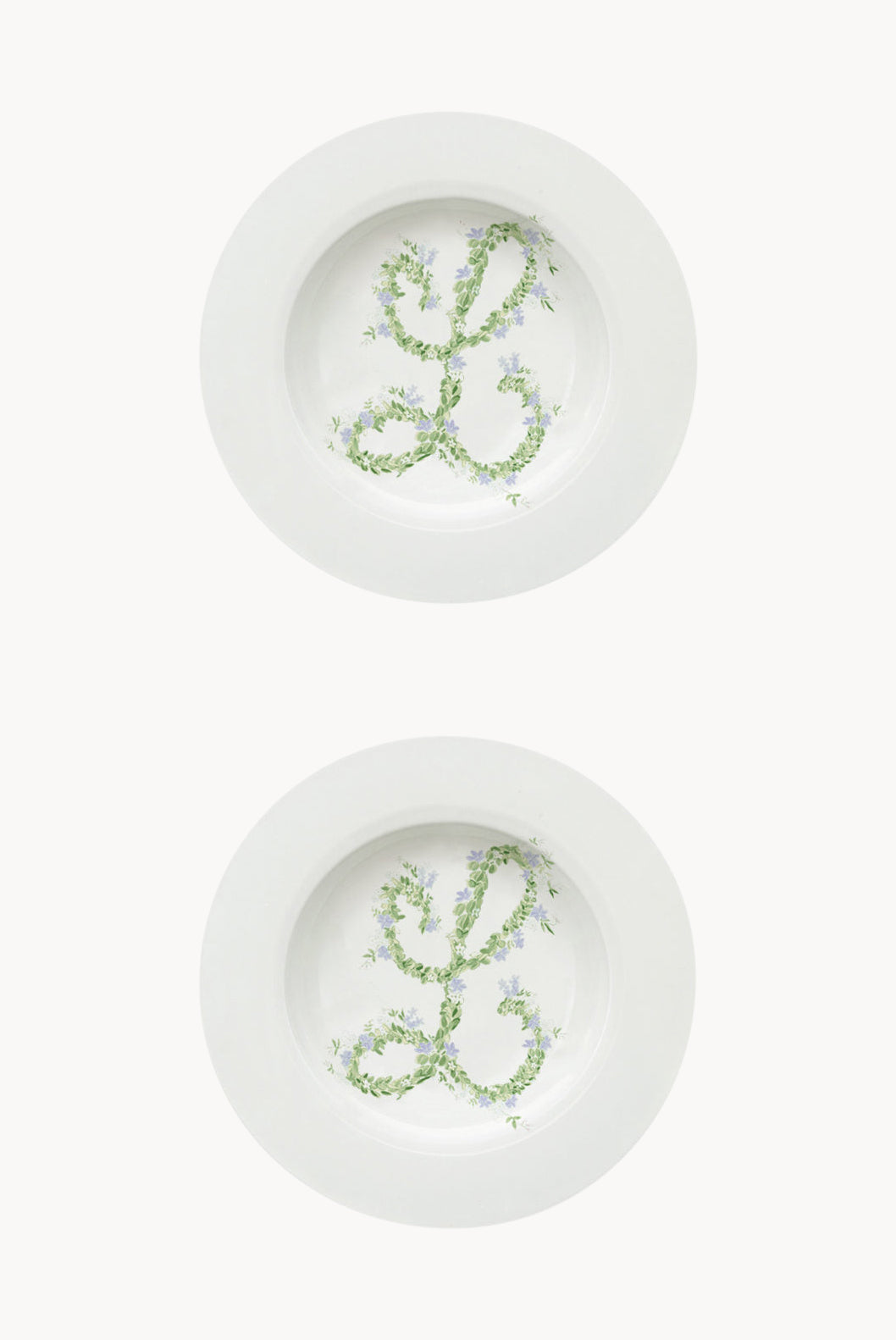 Piatto fondo Monogram Flowers