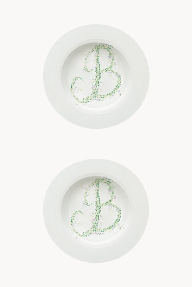 Piatto fondo Monogram Flowers