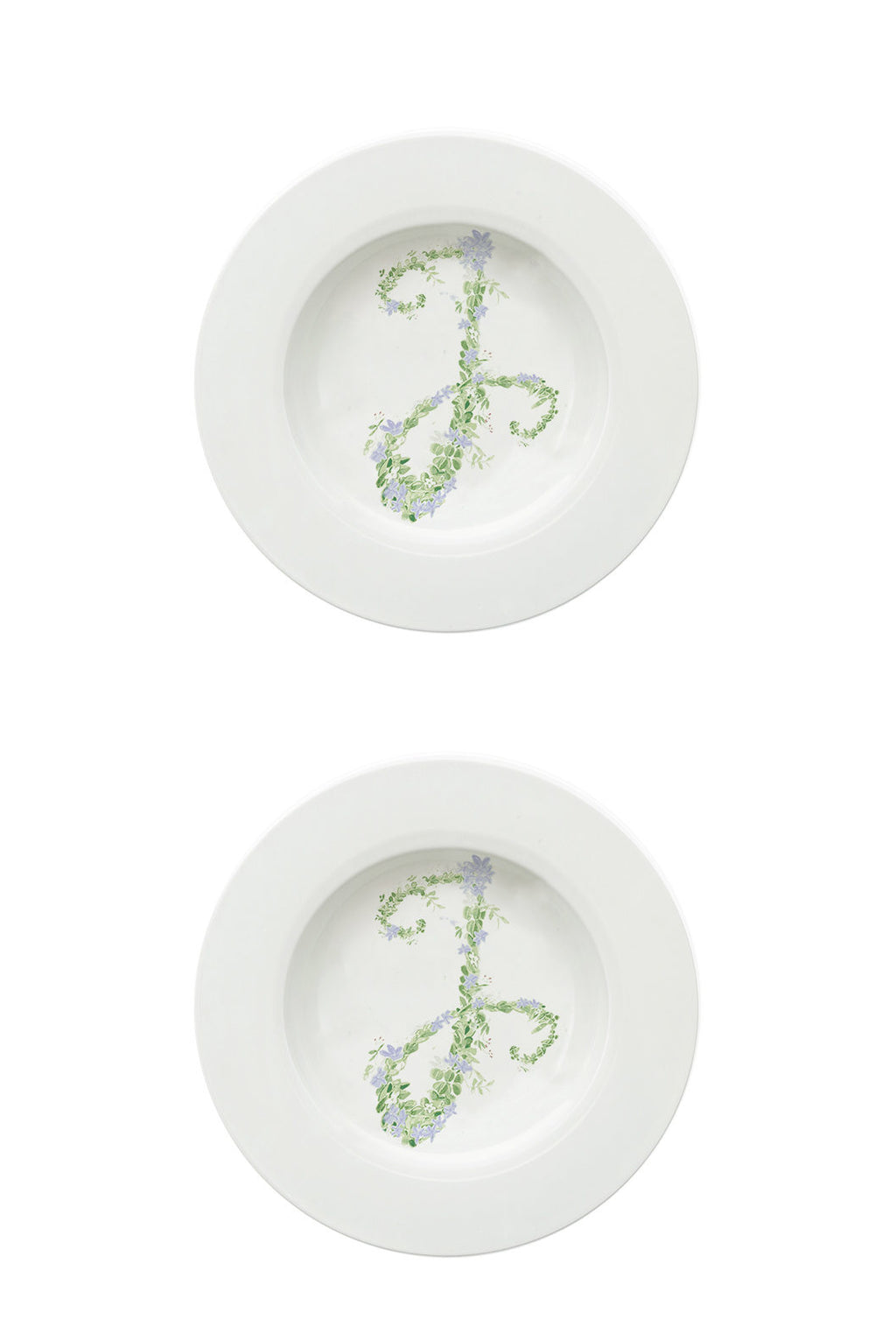 Piatto fondo Monogram Flowers