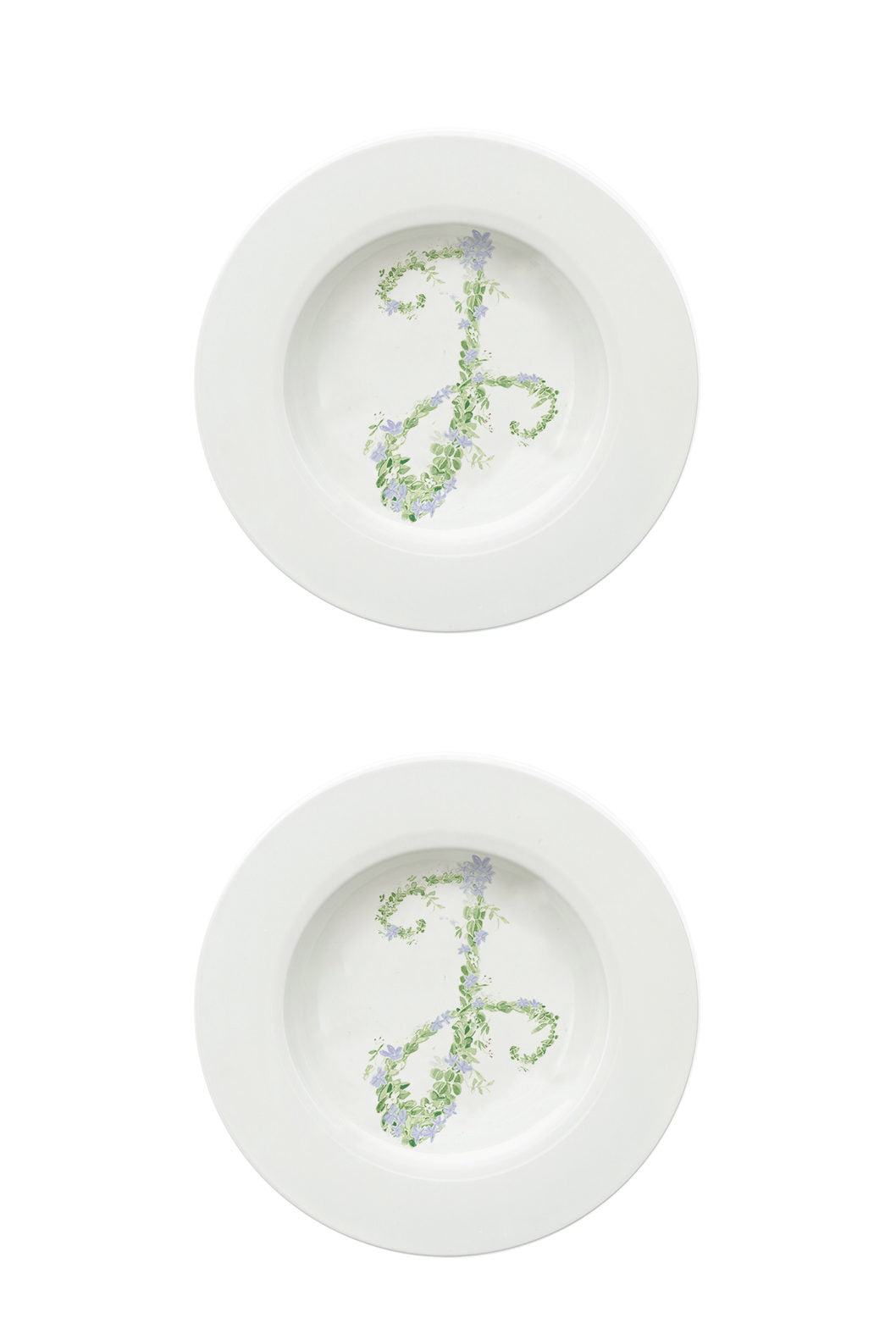 Piatto fondo Monogram Flowers