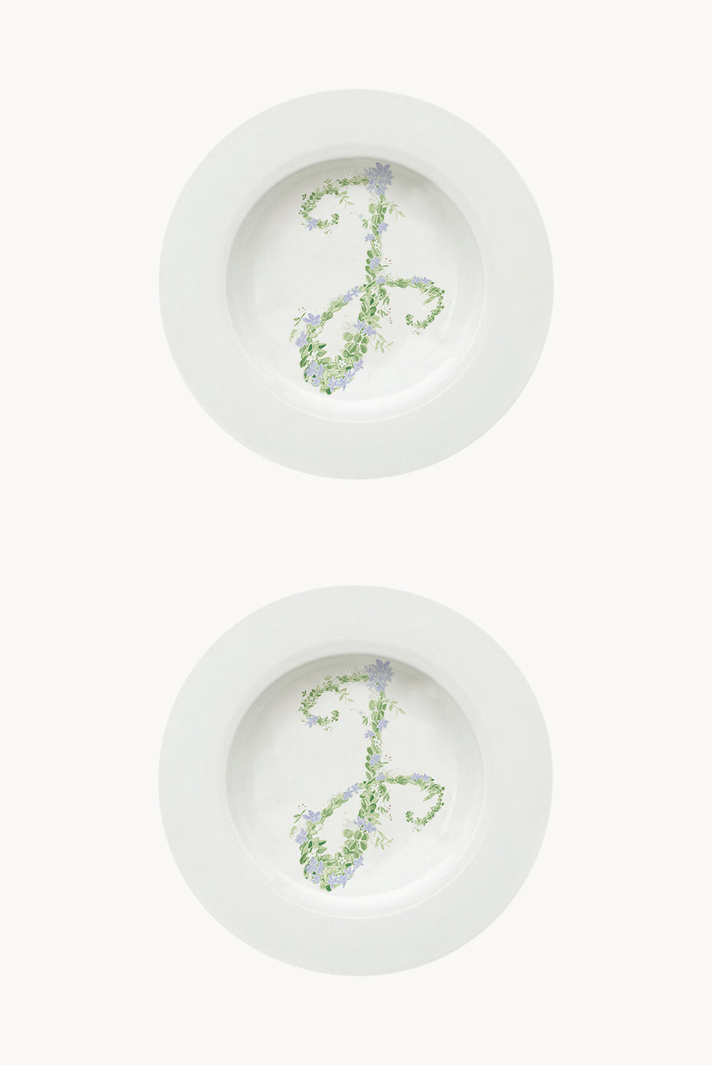 Piatto fondo Monogram Flowers