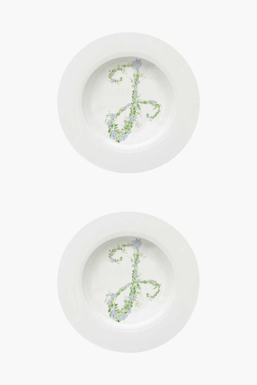 Piatto fondo Monogram Flowers