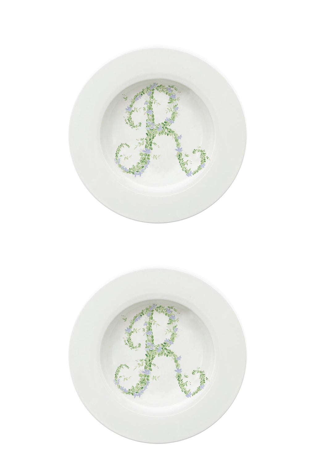 Piatto fondo Monogram Flowers
