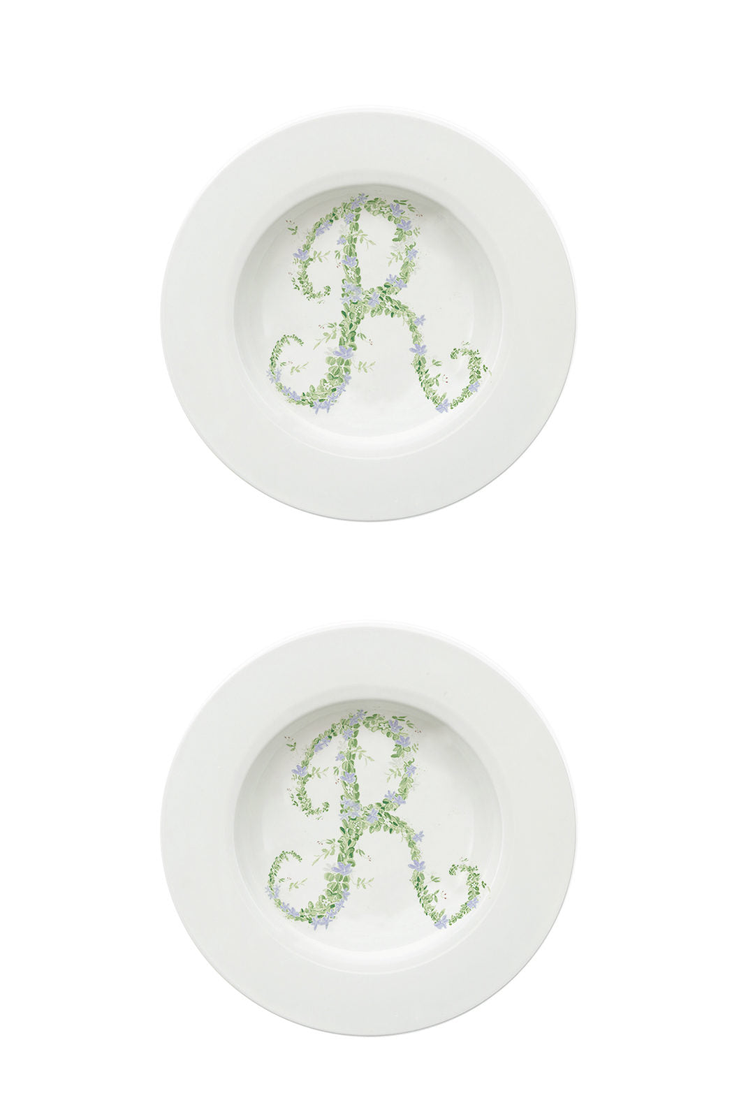 Piatto fondo Monogram Flowers