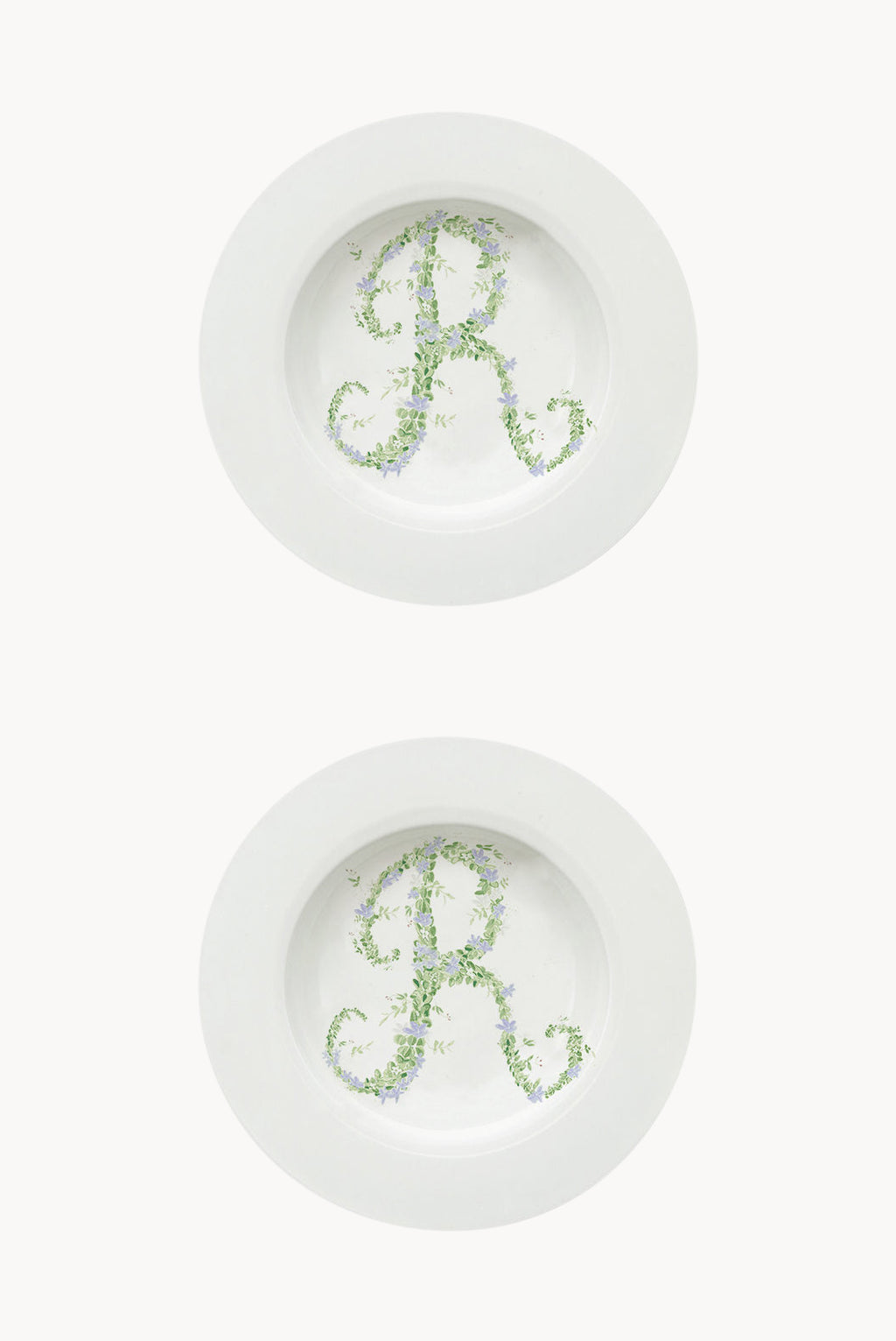 Piatto fondo Monogram Flowers