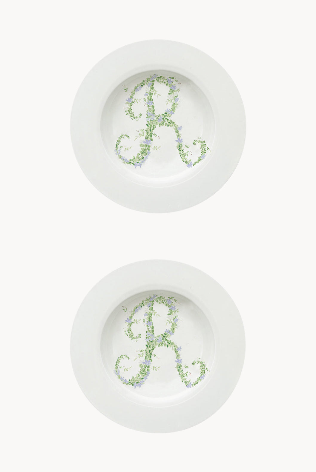 Piatto fondo Monogram Flowers