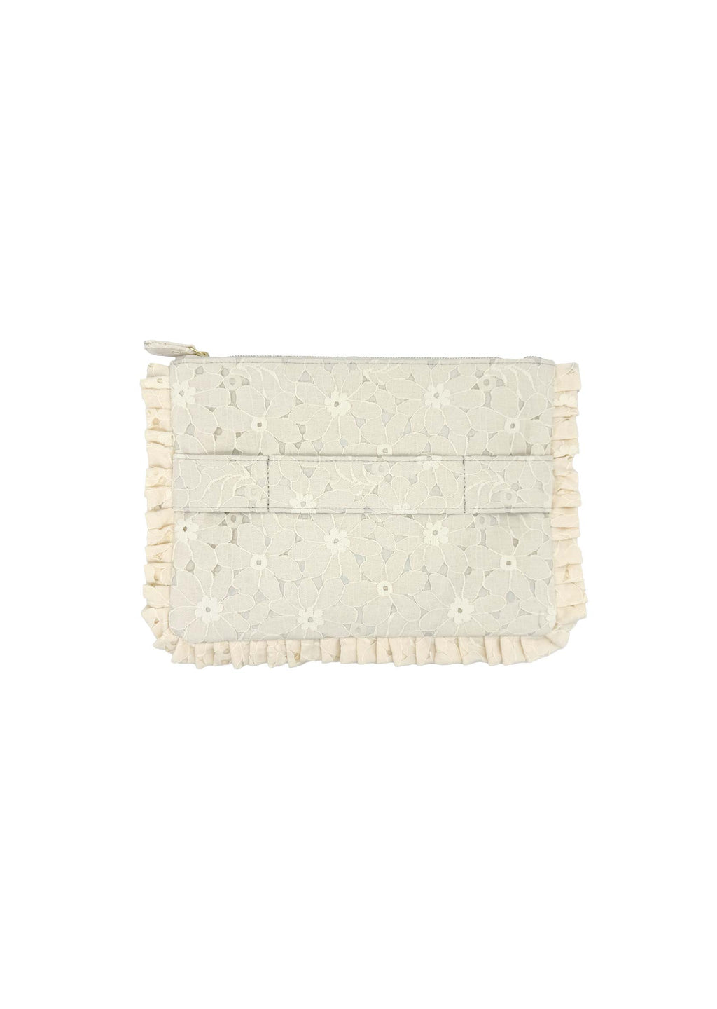 Pochette Piccola da Mano in Pizzo Floreale Crema