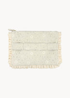 Pochette Grande da Mano in Pizzo Floreale Crema