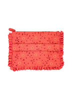 Pochette Grande da Mano in Pizzo Floreale Corallo