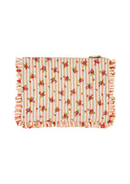 Pochette Grande da Mano a Righe con Rose Rosa