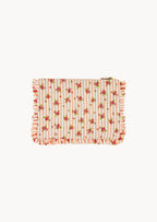 Pochette Piccola da Mano a Righe con Rose Rosa