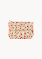 Pochette Piccola da Mano a Righe con Rose Rosa