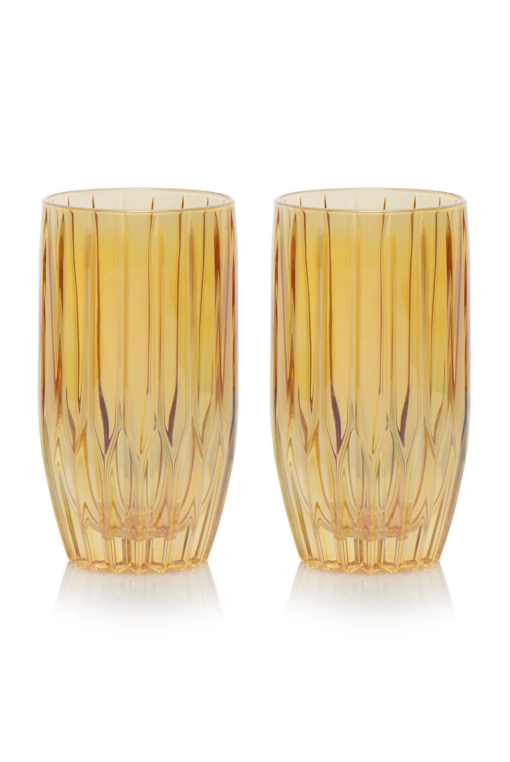 Set ambra di due bicchieri tumbler grandi
