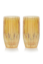 Set ambra di due bicchieri tumbler grandi