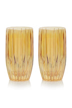 Set ambra di due bicchieri tumbler grandi