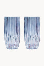 Blue Set Of Two Large Tumbler Glass