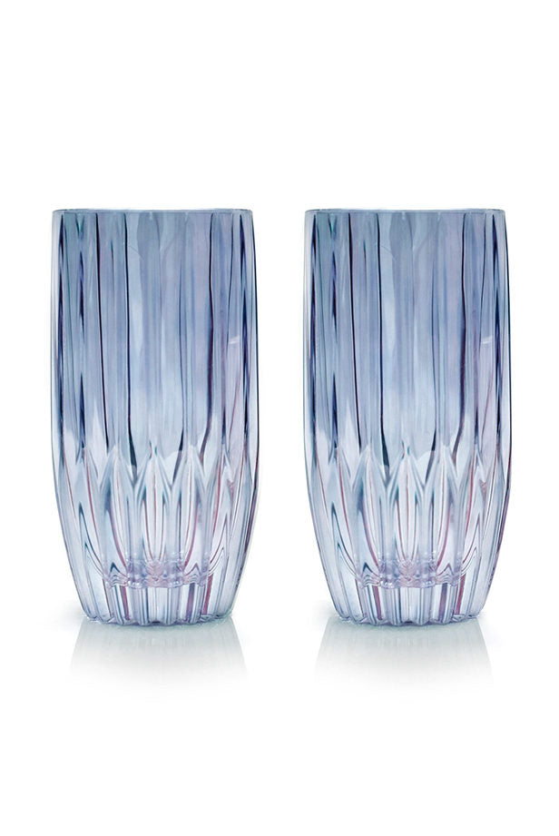 Set blu di due bicchieri tumbler grandi