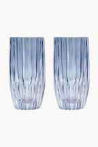 Blue Set Of Two Large Tumbler Glass
