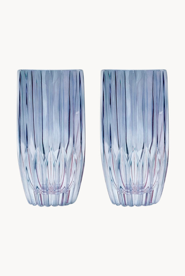Set blu di due bicchieri tumbler grandi