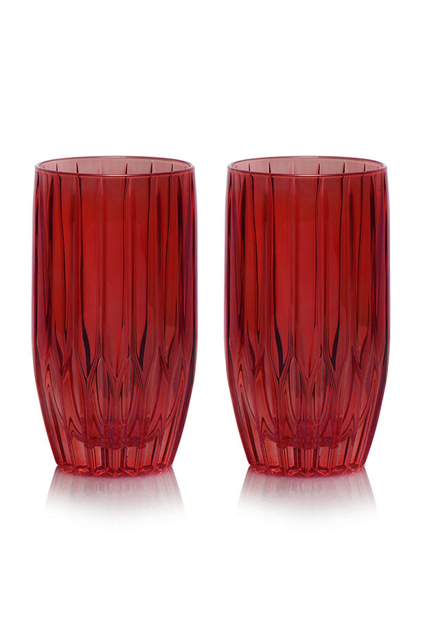 Set rosso di due bicchieri tumbler grandi