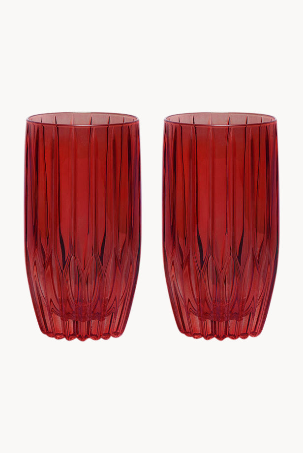 Set rosso di due bicchieri tumbler grandi
