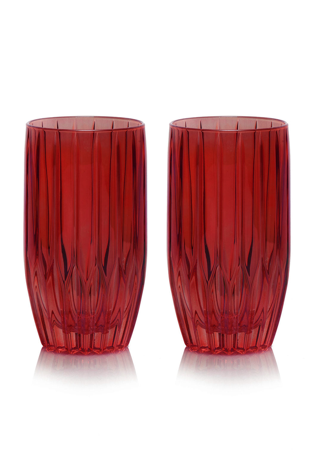 Set rosso di due bicchieri tumbler grandi