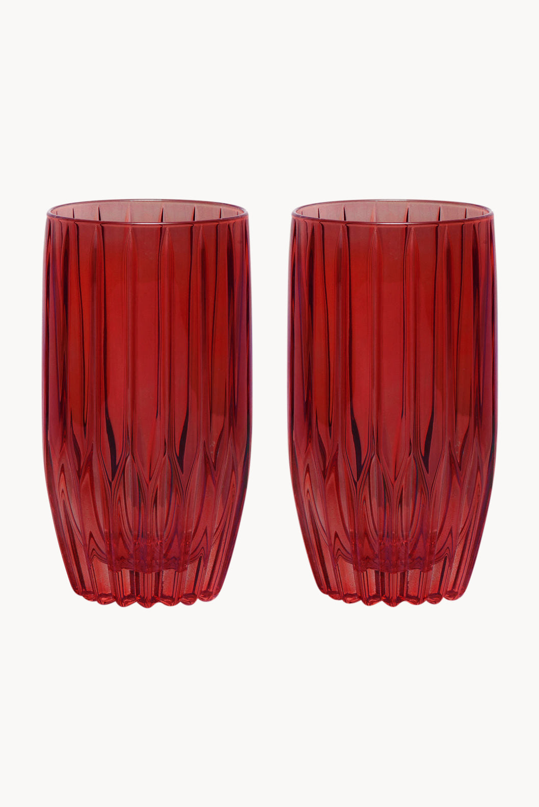 Set rosso di due bicchieri tumbler grandi