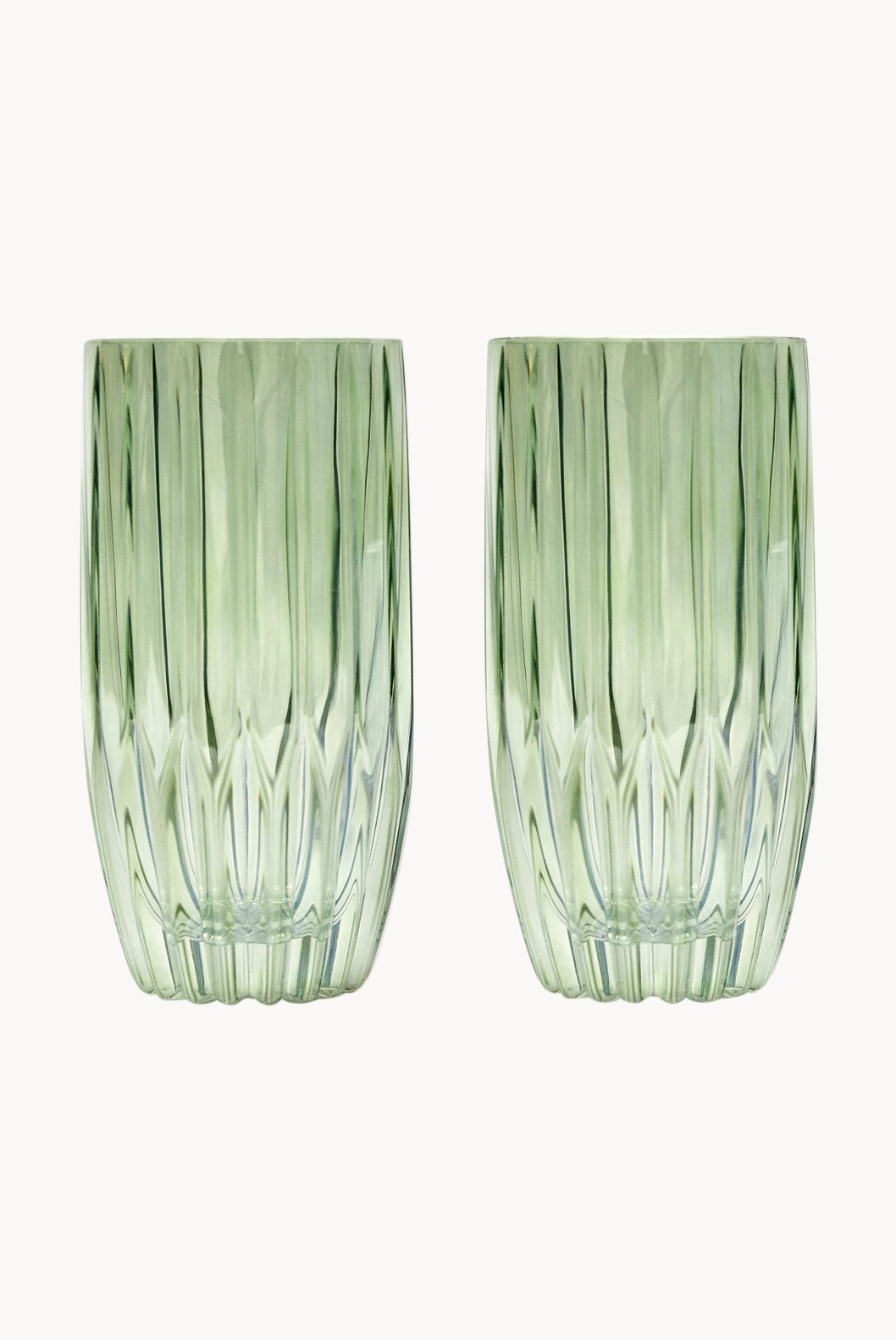 Set verde di due bicchieri tumbler grandi