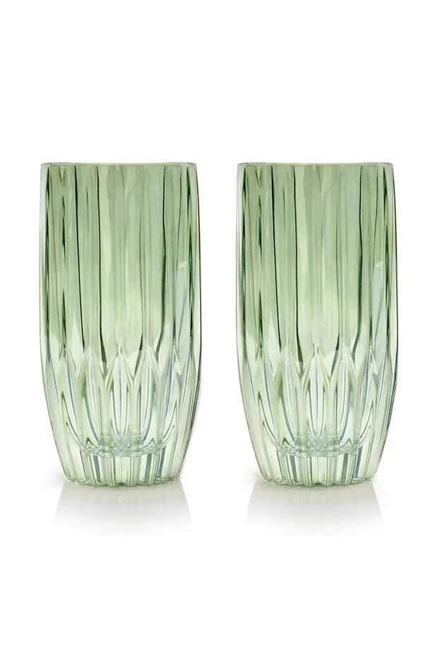 Set verde di due bicchieri tumbler grandi