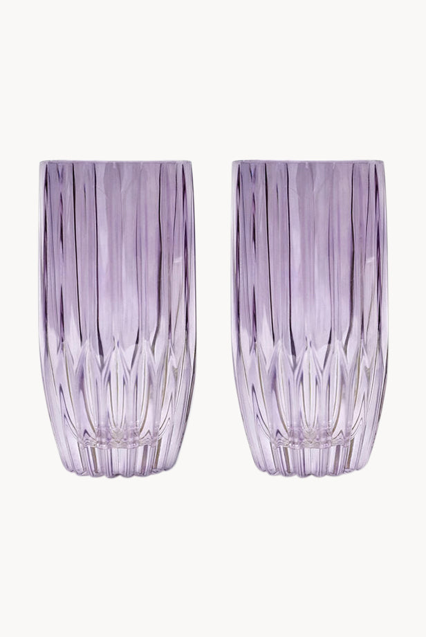Set viola di due bicchieri tumbler grandi