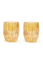 Set ambra di due bicchieri tumbler piccoli