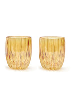 Set ambra di due bicchieri tumbler piccoli