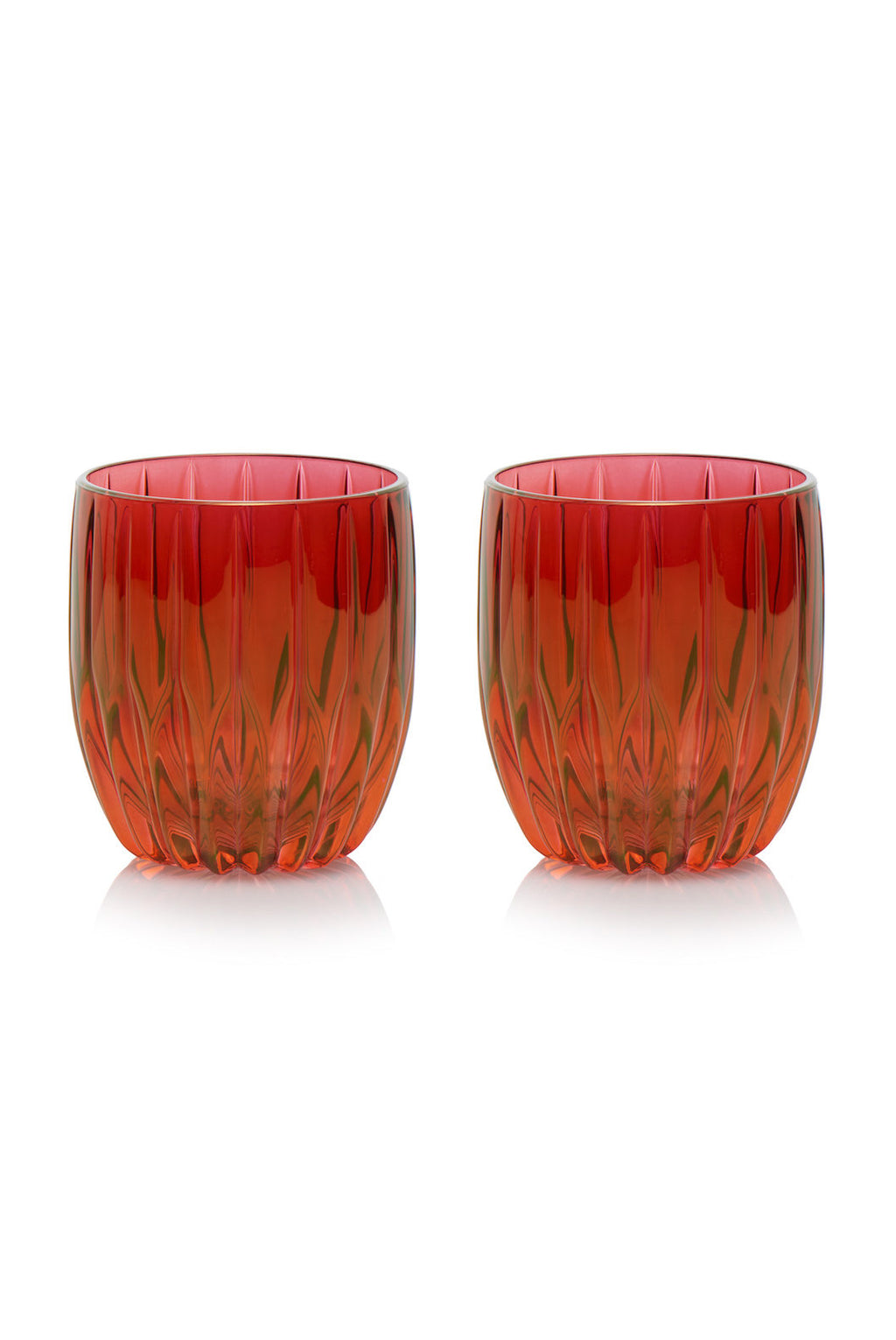 Set rosso di due bicchieri tumbler piccoli