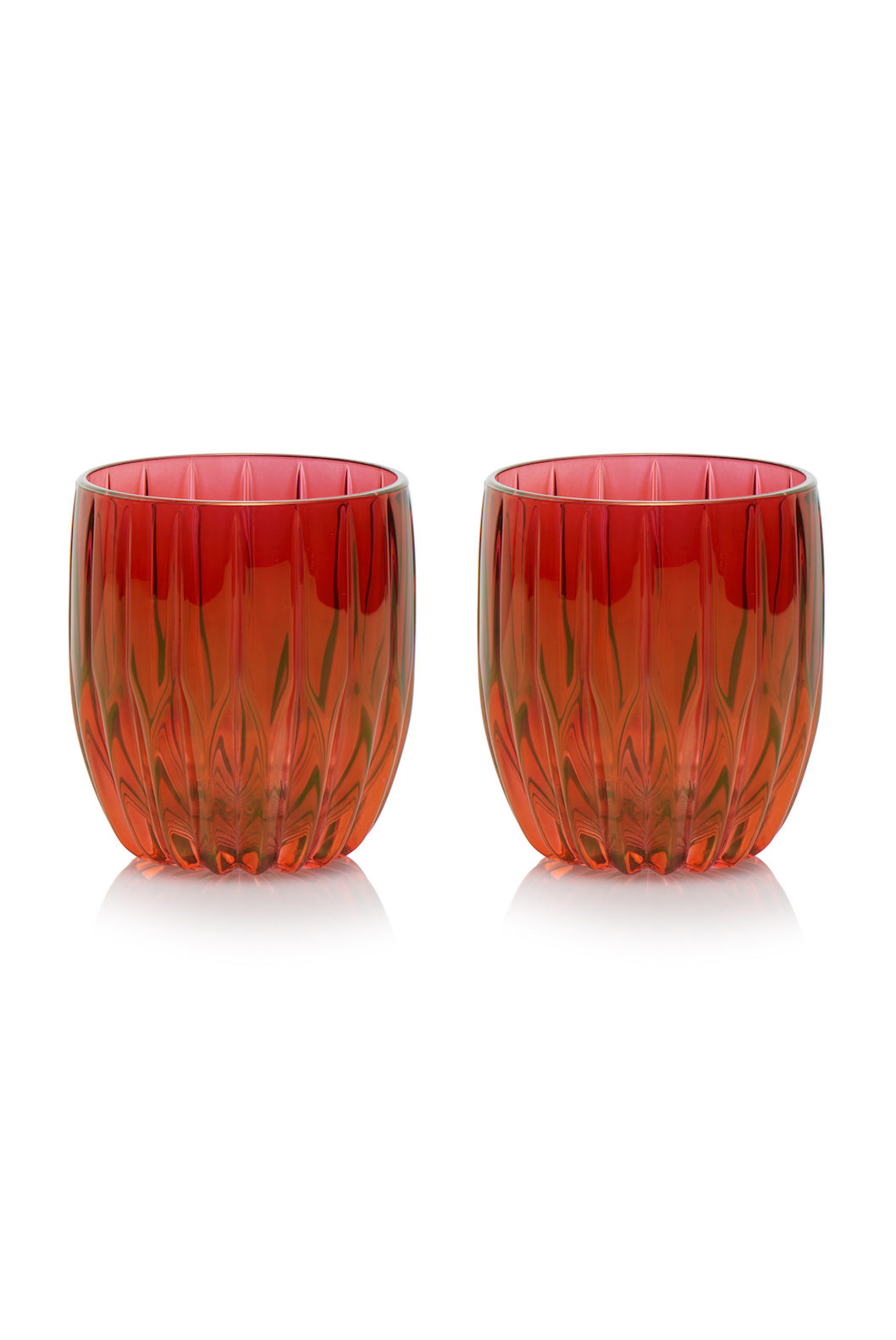 Set rosso di due bicchieri tumbler piccoli