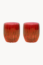 Set rosso di due bicchieri tumbler piccoli