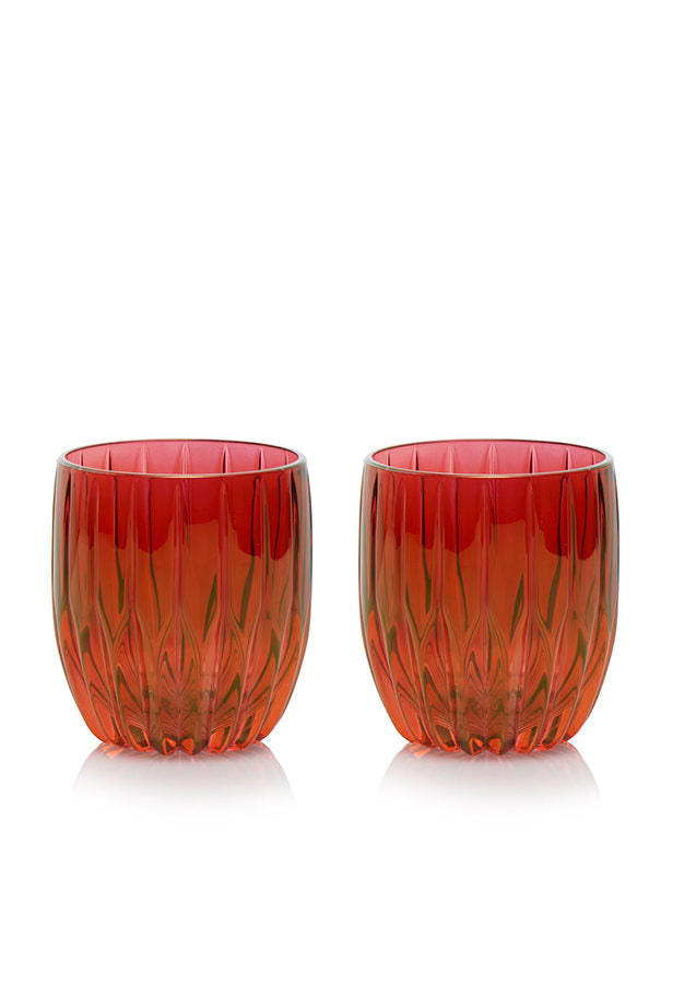 Set rosso di due bicchieri tumbler piccoli
