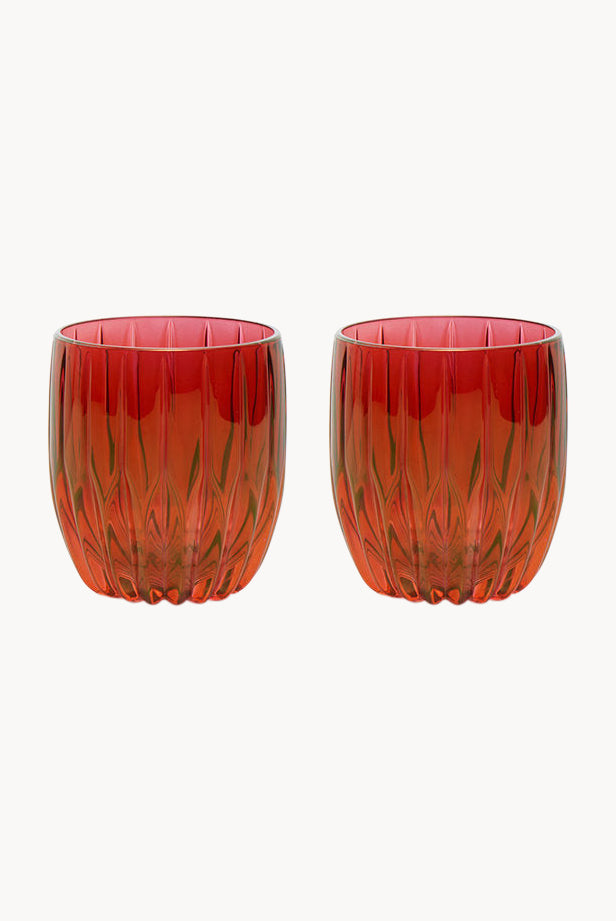 Set rosso di due bicchieri tumbler piccoli