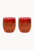 Set rosso di due bicchieri tumbler piccoli