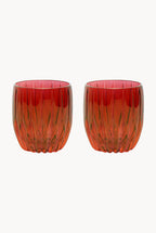 Set rosso di due bicchieri tumbler piccoli