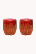 Set rosso di due bicchieri tumbler piccoli
