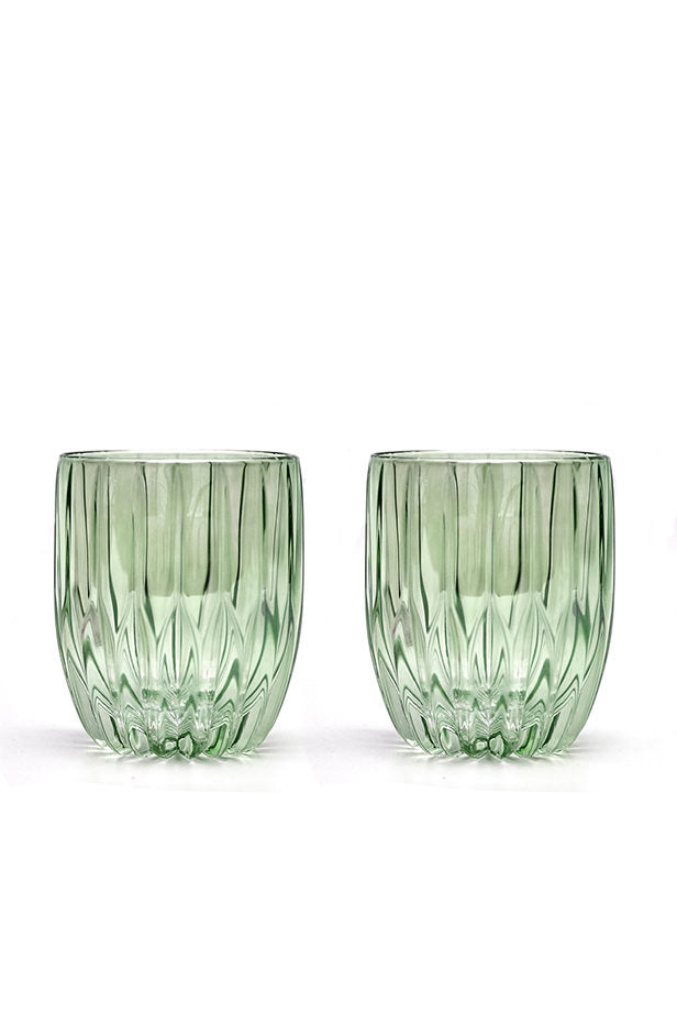 Set verde di due bicchieri tumbler piccoli