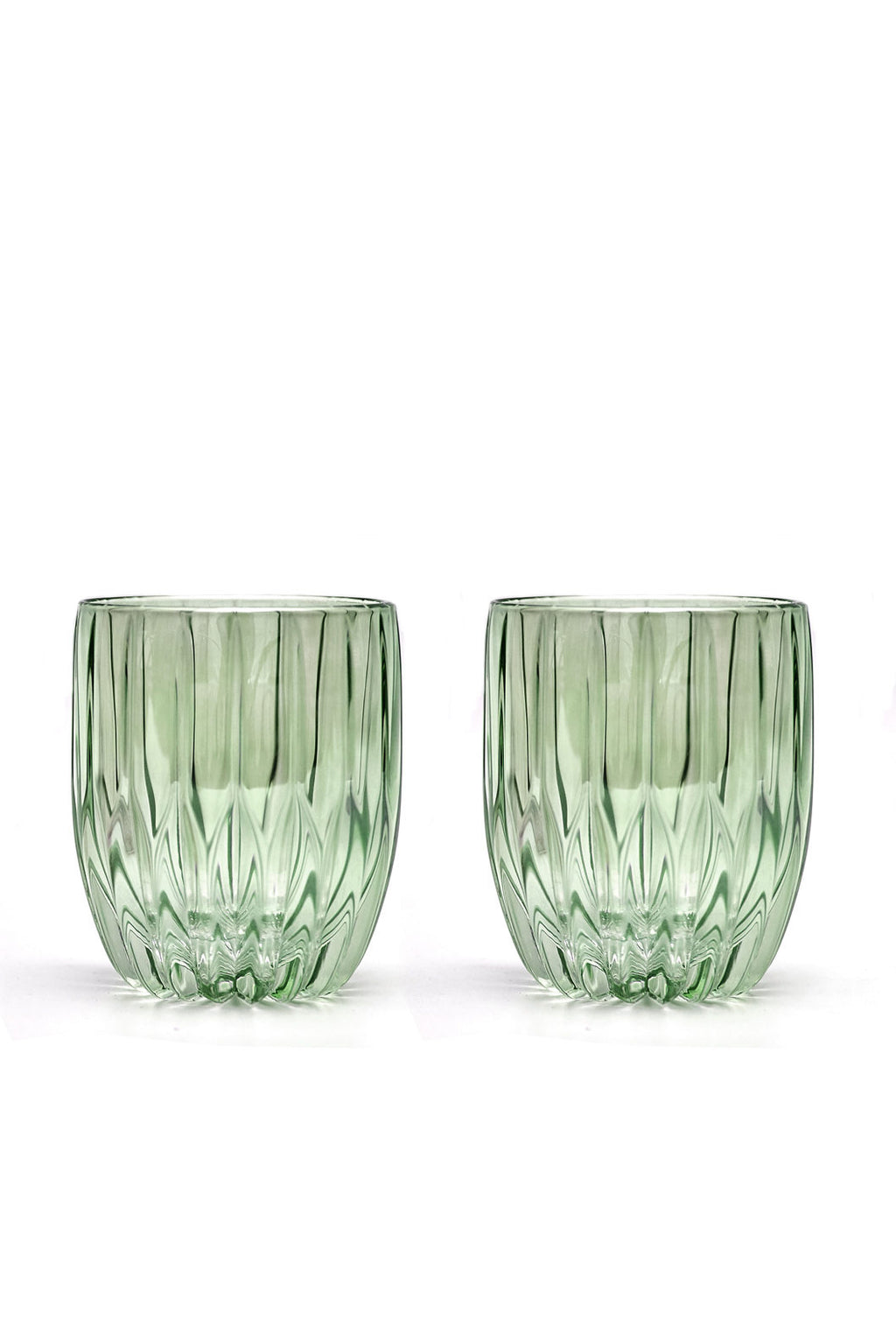 Set verde di due bicchieri tumbler piccoli