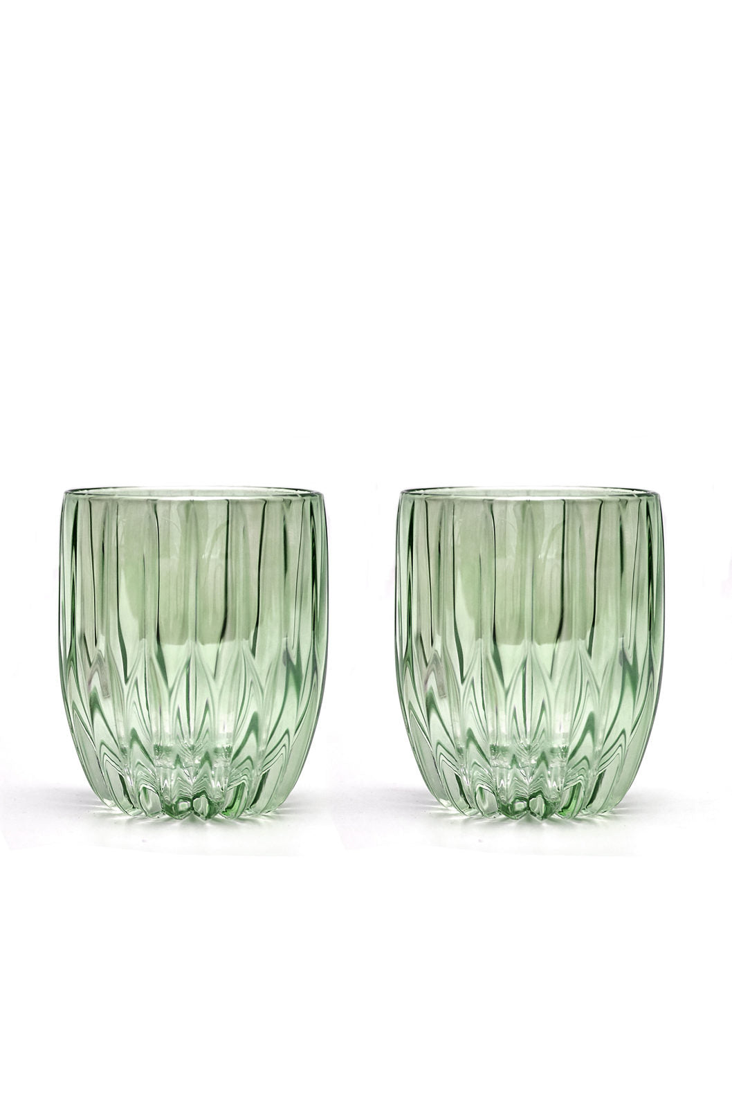 Set verde di due bicchieri tumbler piccoli