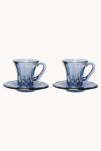 Blue Set Of Two Prestige Transparent Coffee Cups
