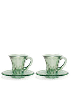 Set verde di due tazze da caffè trasparenti Prestige