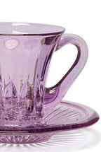 Set viola di due tazze da caffè trasparenti Prestige