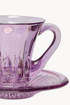 Set viola di due tazze da caffè trasparenti Prestige