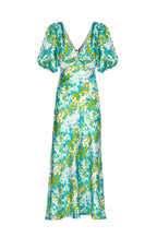 Vestito midi in seta Monet con maniche a sbuffo